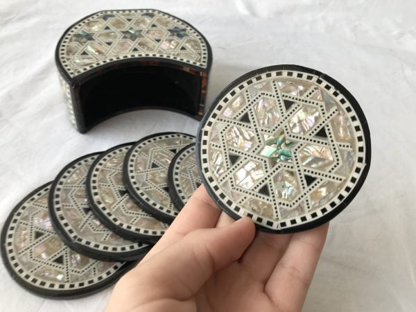 Coasters Set with Holder 7 Pieces 508S13i
