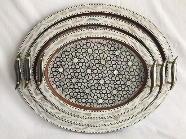 Serving Tray Set 3 Pieces Oval 456S04a