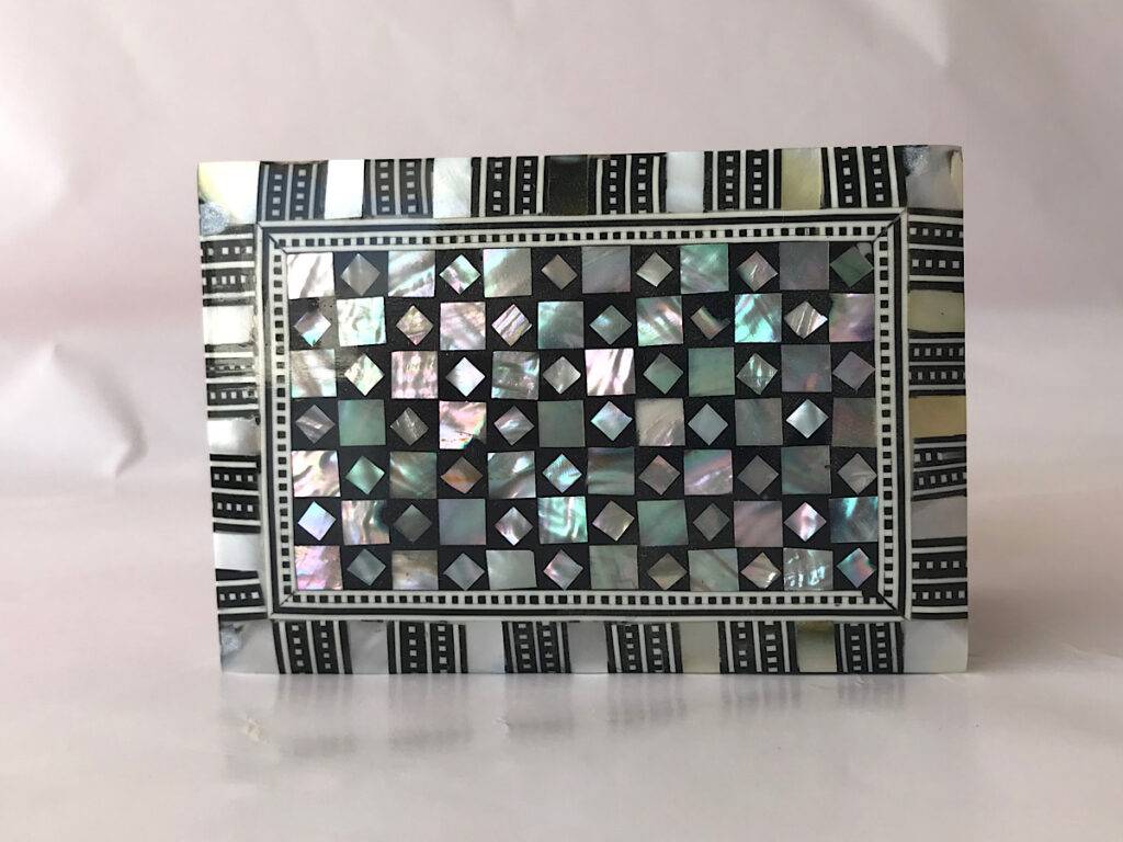 Jewellery Box Luxury Tetragonal 2547S08X1 10x6.5x4cm Seashell Sadaf Mother of Pearl Inlay Wood