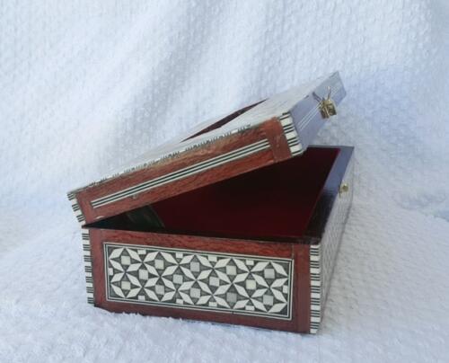 Mother of Pearl Inlay Wood Sadaf Tissue Box Cover 5X 1268f 28x16x8cm S02