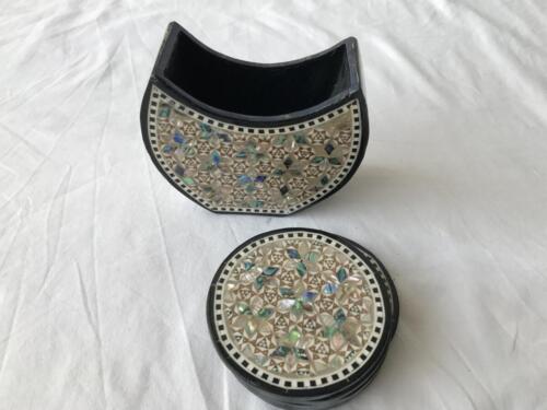 Coasters Set with Holder 7 Pieces 949S13c