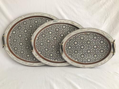 Serving Tray Set 3 Pieces Oval 456S04b