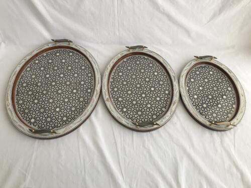 Serving Tray Set 3 Pieces Oval 456S04c