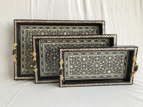 Serving Tray Set 3 Pieces Rectangular 663S13a