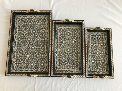 Serving Tray Set 3 Pieces Rectangular 663S13c